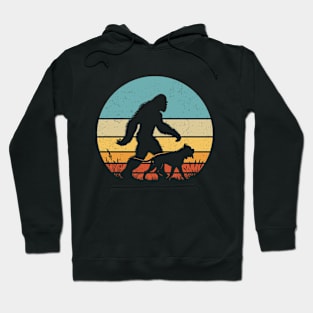 Bigfoot Sasquatch Walking Neapolitan Mastiff Dog Vintage Hiking Dog Hoodie